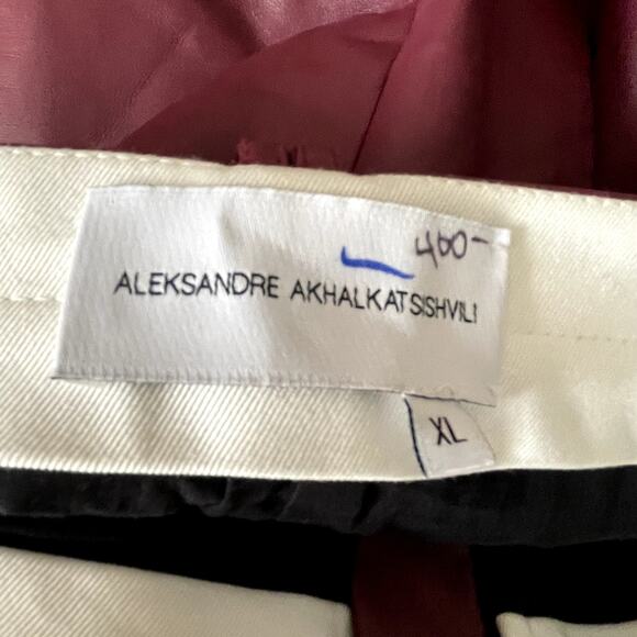 Aleksandre Akhalkatsishvili Low Waisted Faux Leather Pants Bordeaux XL EUC - Picture 7 of 7